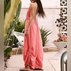 Free People Whatever You Want Jumpsuit In Pink Lilac Size Large